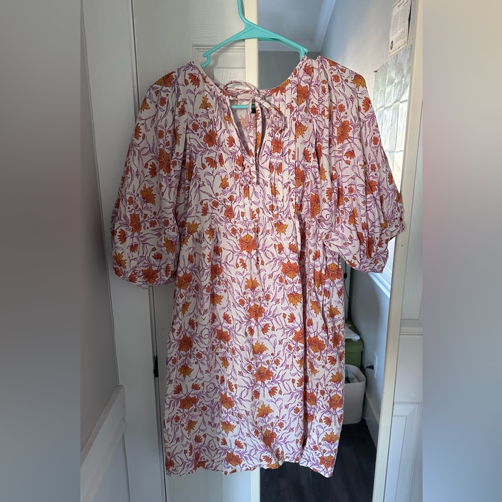 Target Universal Threads Cream/Burgundy/Orange Dress